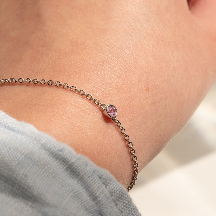 Strieborný minimalistický náramok so zafírom Lepio 138435