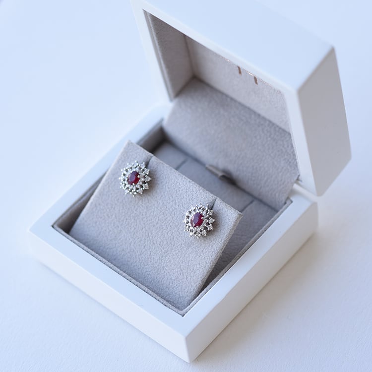 Rubínové náušnice zo zlata 61803