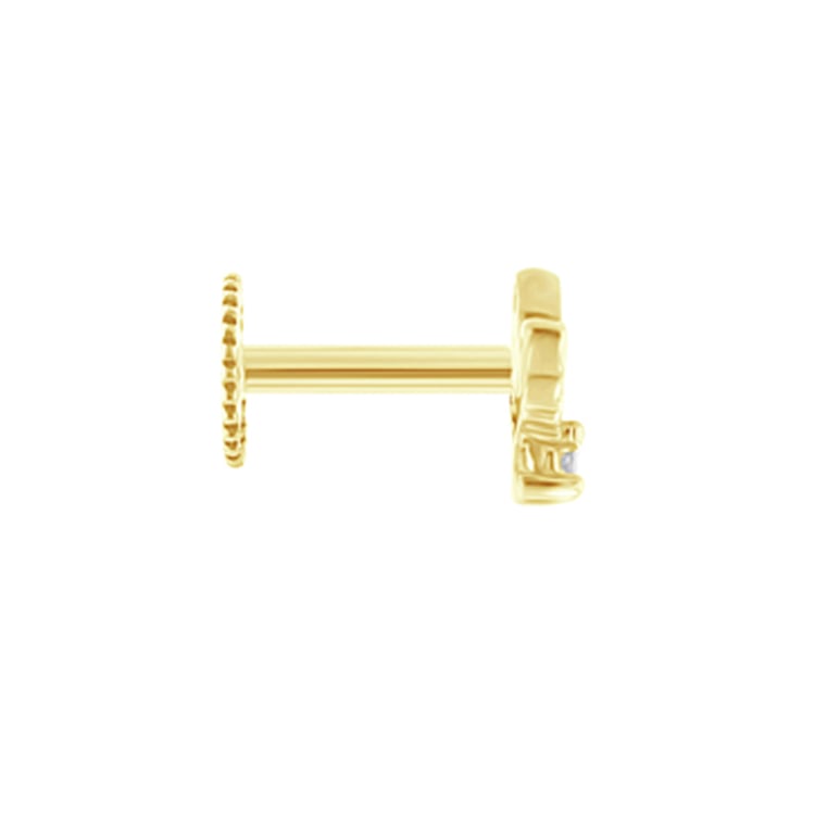 Zlatá piercing náušnica s bielymi topásmi Ciera 124370