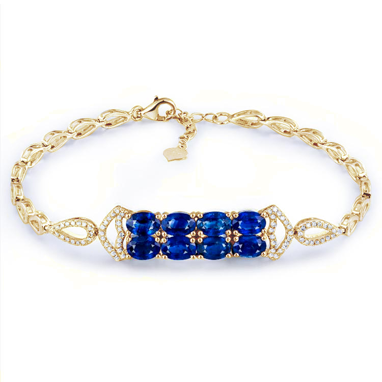 Zlatý náramok so zafírmi a diamantmi 86477