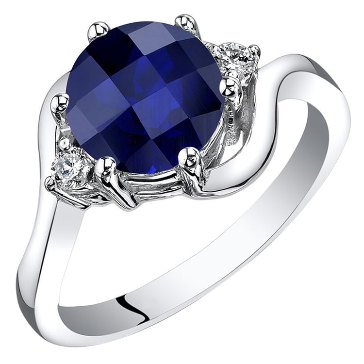 Zafír a diamanty v zlatom prsteni Mabel