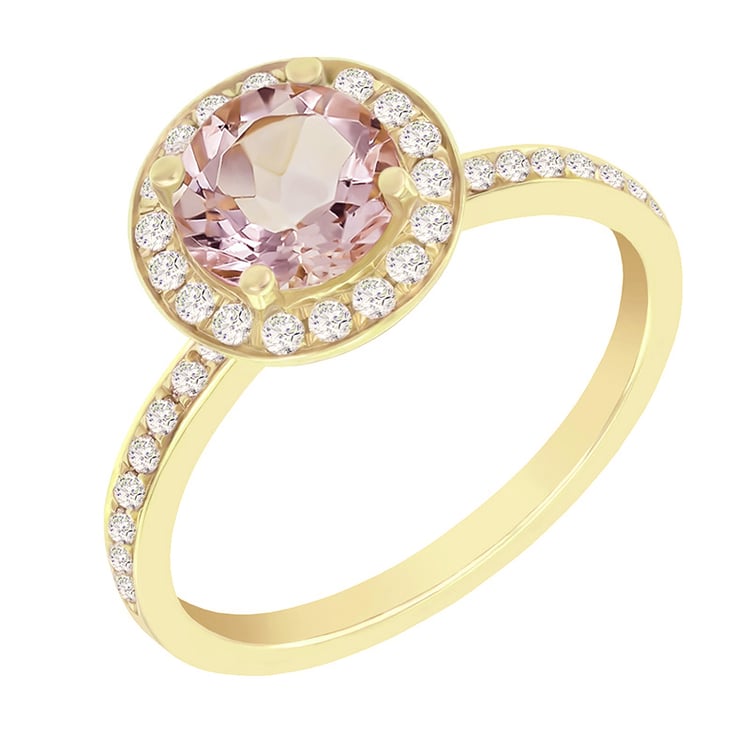 Zlatý prsteň s morganitom 35672