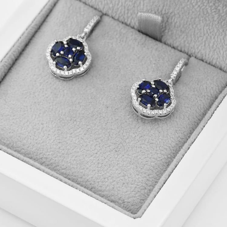 Náušnice plné zafírov 42613