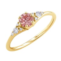 Zásnubný prsteň s certifikovaným fancy pink lab-grown diamantom Diana
