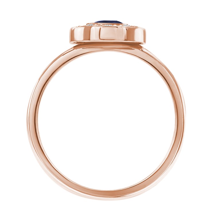 Zásnubný diamantový prsteň s modrým zafírom 57105