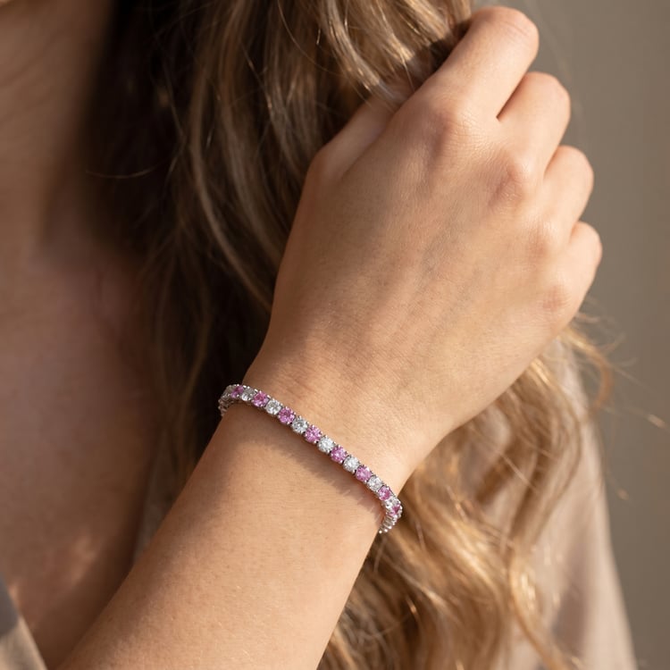 Elegantný strieborný náramok so zafírmi Pamela 166760