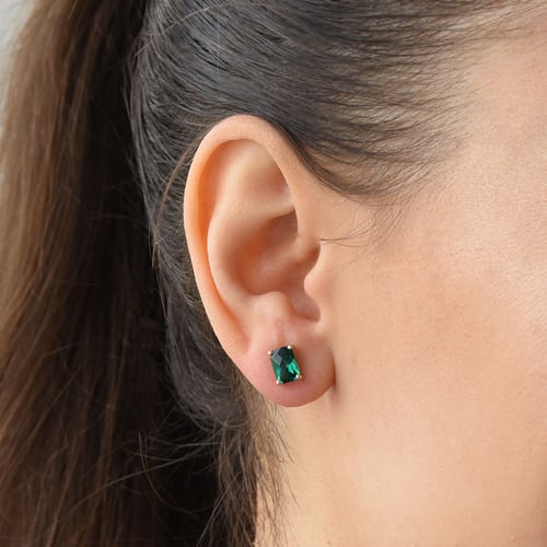 Zlaté náušnice s emerald smaragdmi Haley