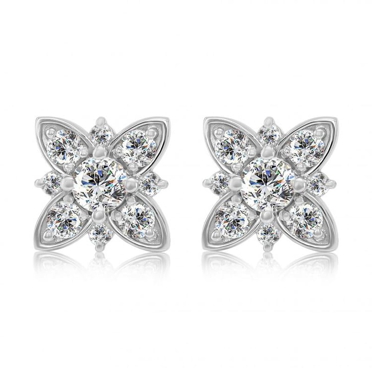 Diamantové zlaté náušnice