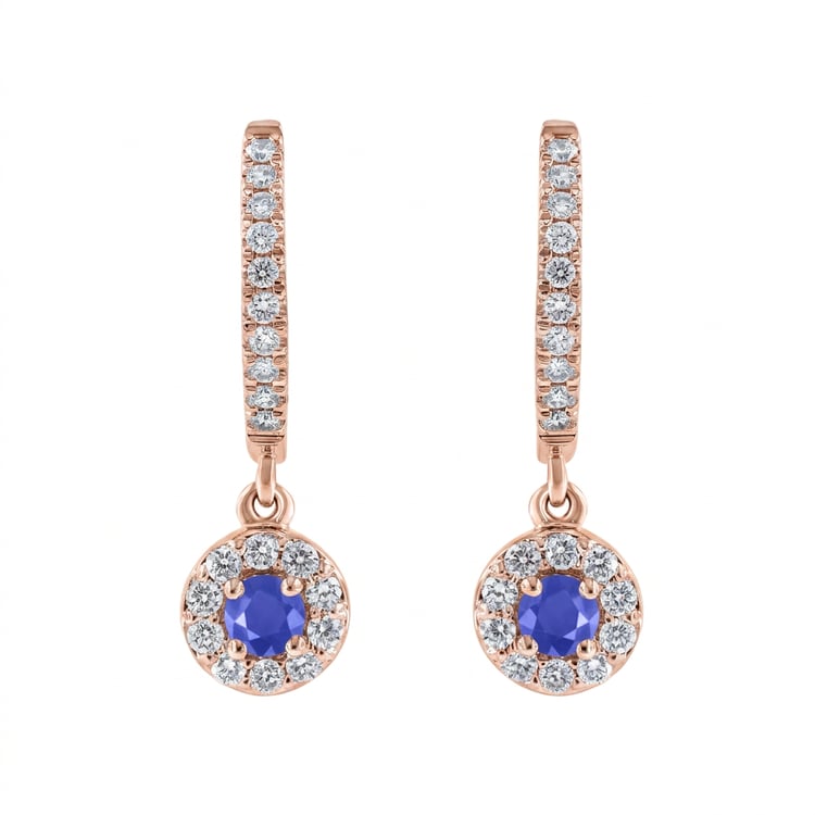 Očarujúce strieborné náušnice s modrými zafírmi a lab-grown diamantmi Donna 169440