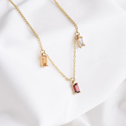 Zlatý náramok s citrínom, granátom a zafírom Alannis