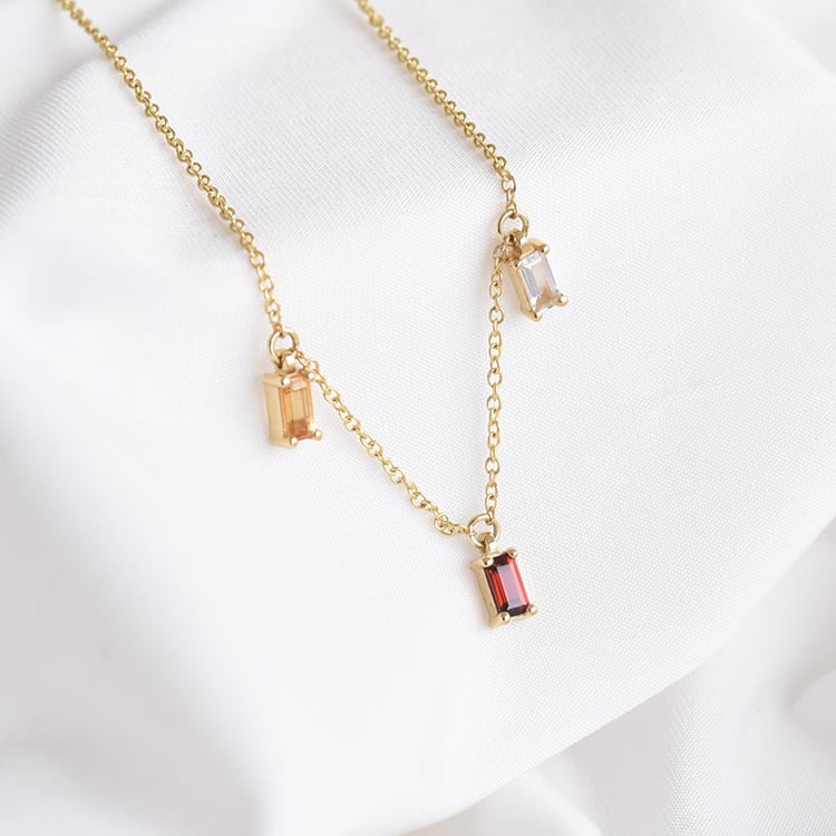 Náramek s citrínom, granátom a zafírom 90239