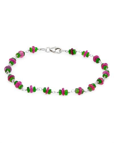 Rubínový náramok s diopsidmi