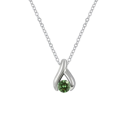 Minimalistický prívesok so zeleným diamantom Tressa