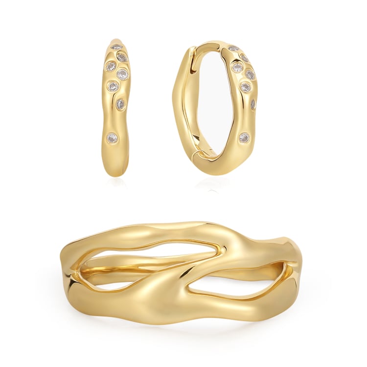 Strieborný set nepravidelných šperkov