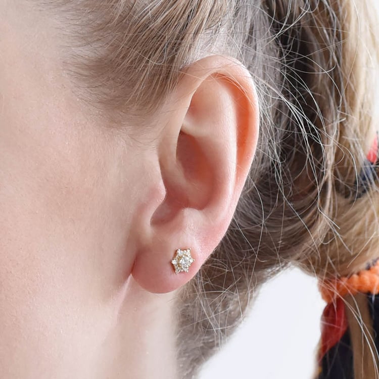 Náušnice v tvare hexagón s lab-grown diamantmi 95959