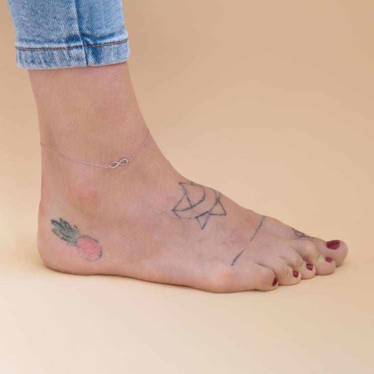 Zlatý náramok na nohu s motívom nekonečna Infinity 102035