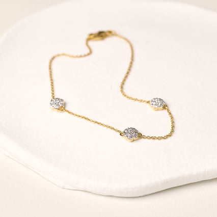 Retiazkový náramok s kvetmi z lab-grown diamantov Amala