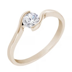 Zásnubný prsteň zo zlata v orieškové farbe s diamantom Saffar