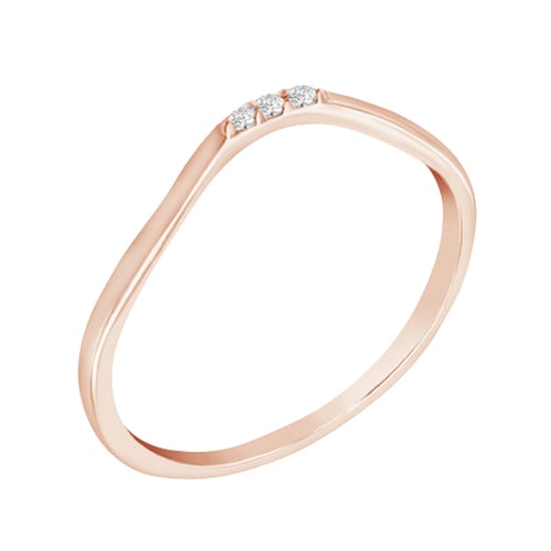 Minimalistický vykrojený prsteň s tremi diamantmi Moore