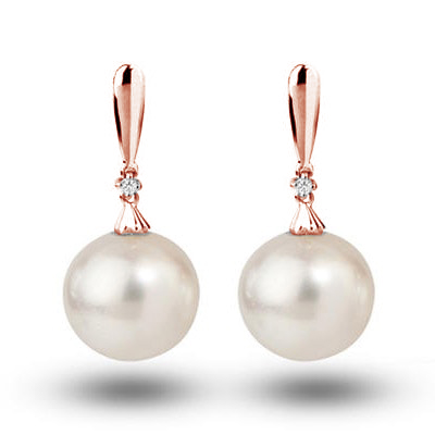 Perlové náušnice z ružoveho zlata 79149