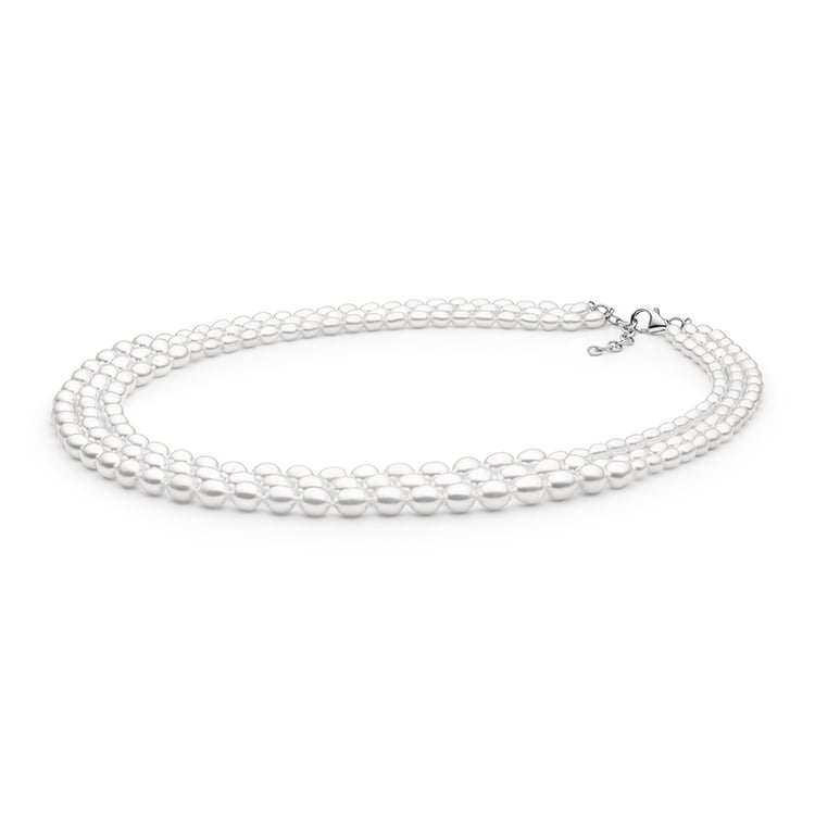 Trojradový perlový náhrdelník Bevan