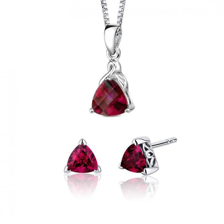 Strieborná kolekcia šperkov s rubínmi