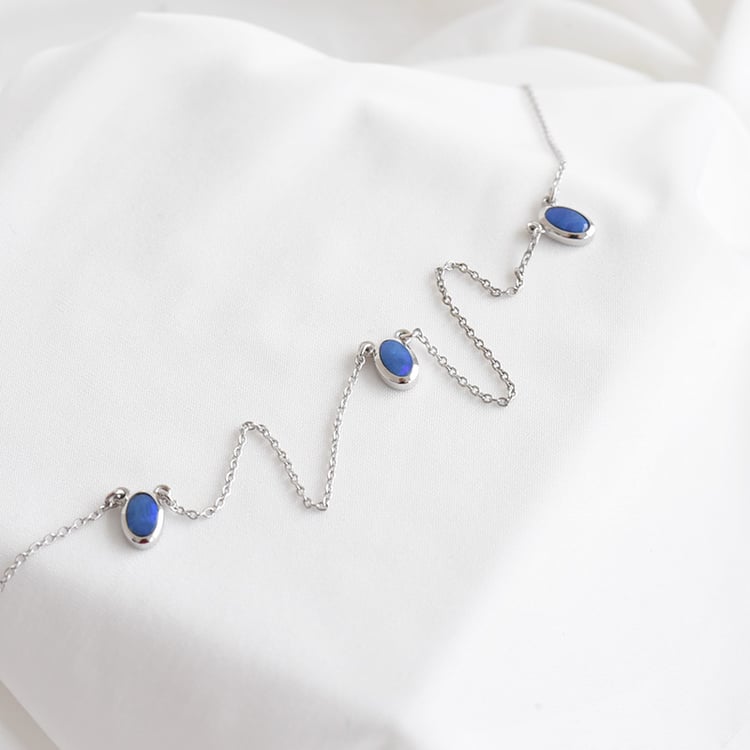 Náhrdelník s tromi modrými opálmi 90259