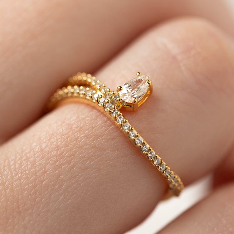 Atypický zásnubný prsteň s lab-grown diamantmi Finie 138634