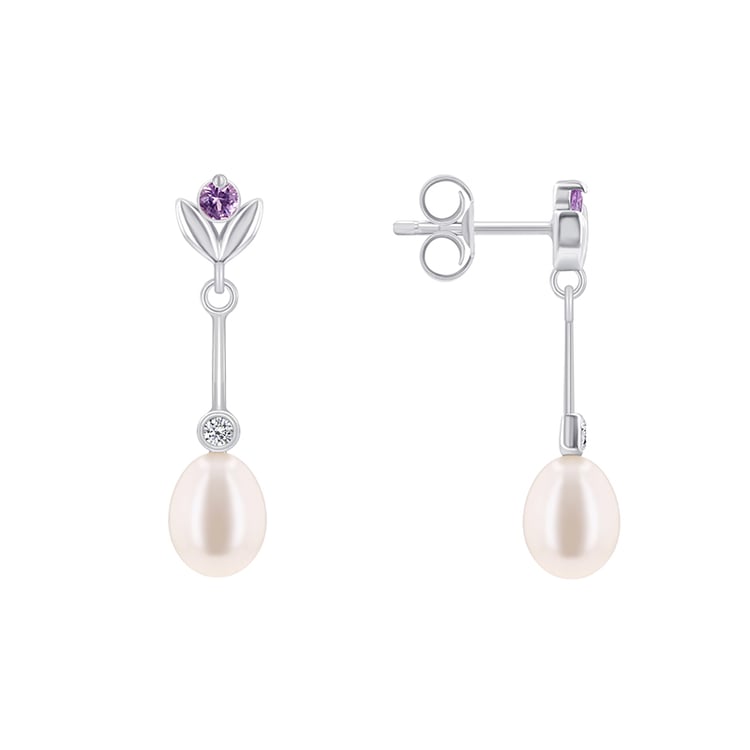 Perlové náušnice so zafírmi a diamantmi 90184