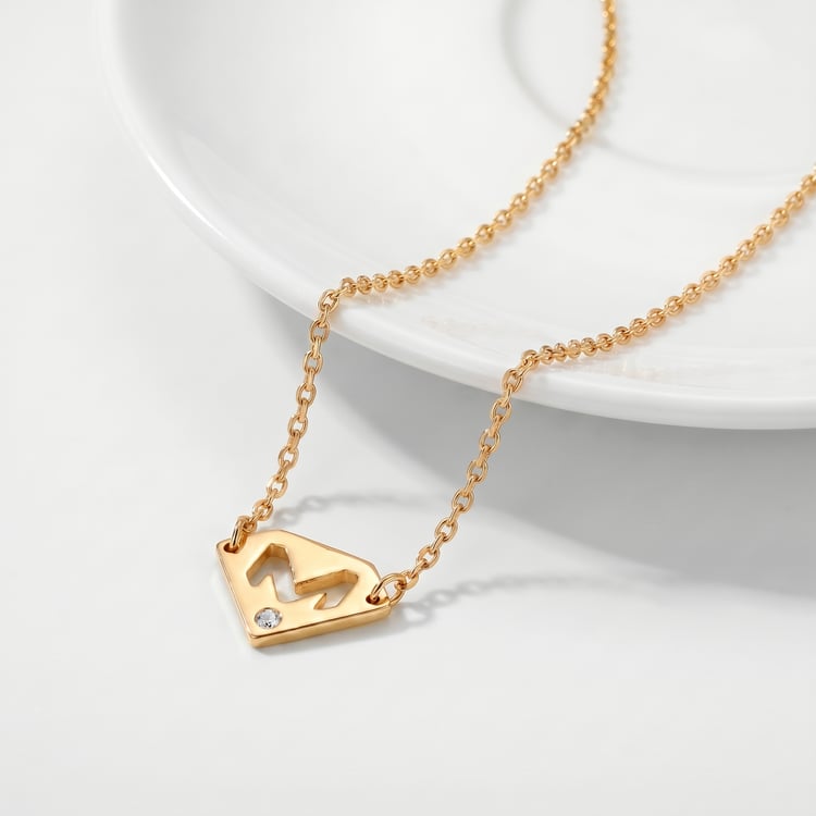 Strieborný náhrdelník s písmenom M a diamantom Lary 168326