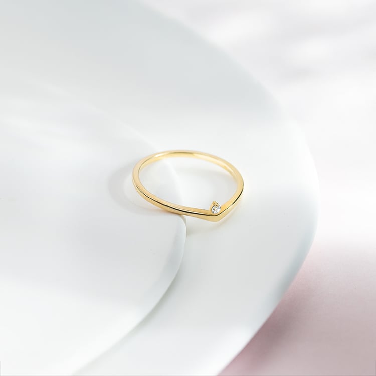 Strieborný vykrojený prsteň s lab-grown diamantom Caris 150789