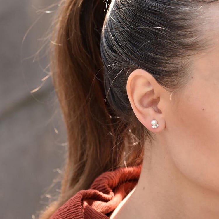 Perlové náušnice z bieleho zlata 42702