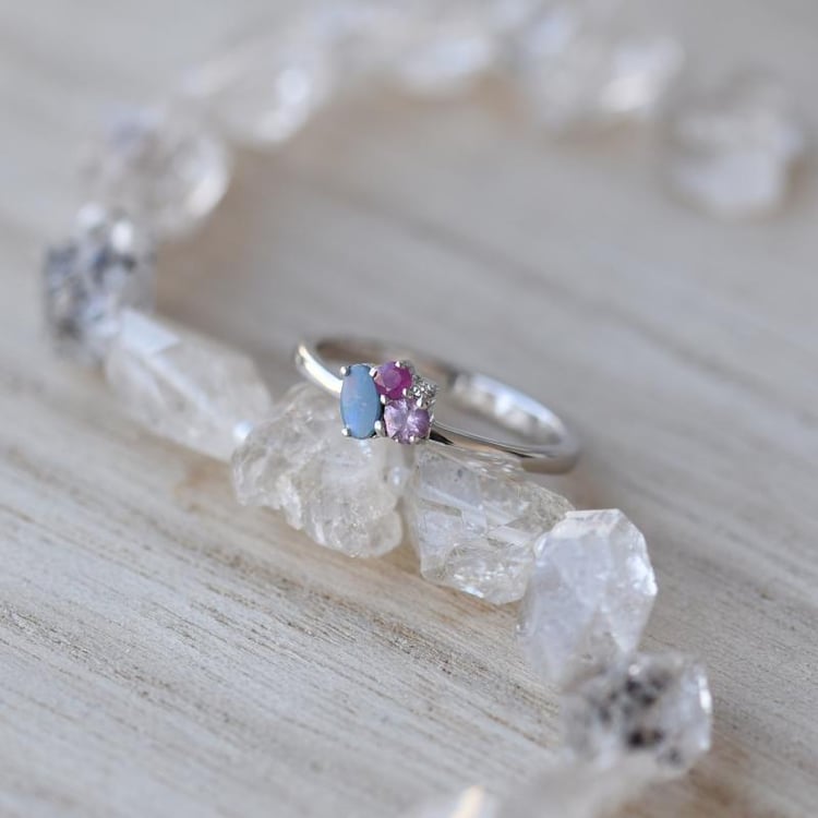 Zlatý cluster prsteň 52316