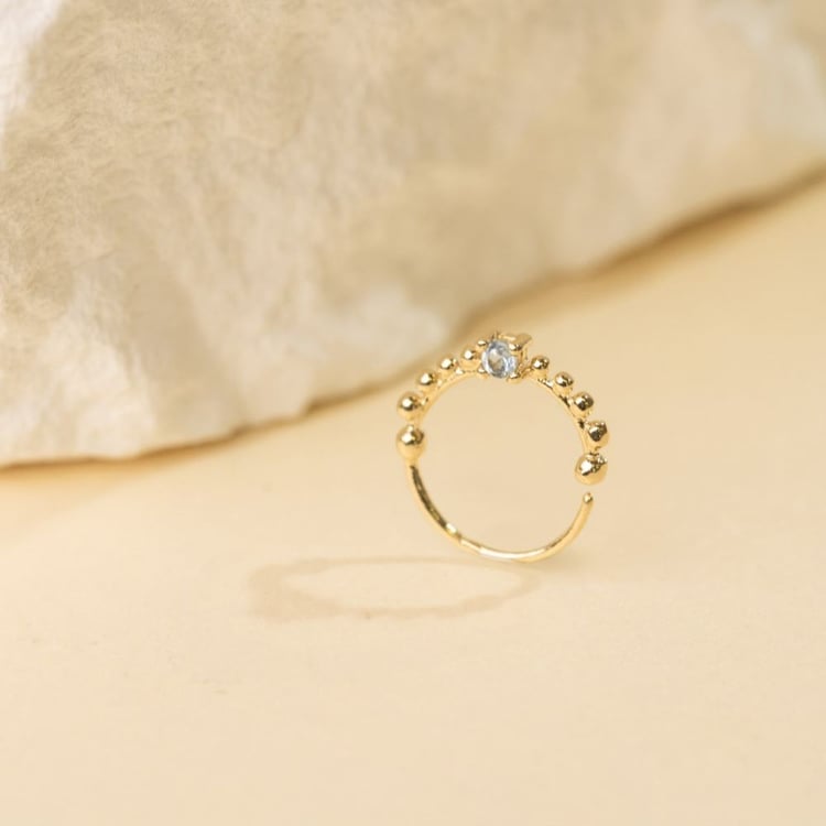 Zlatý septum piercing s akvamarínom Arla 164436