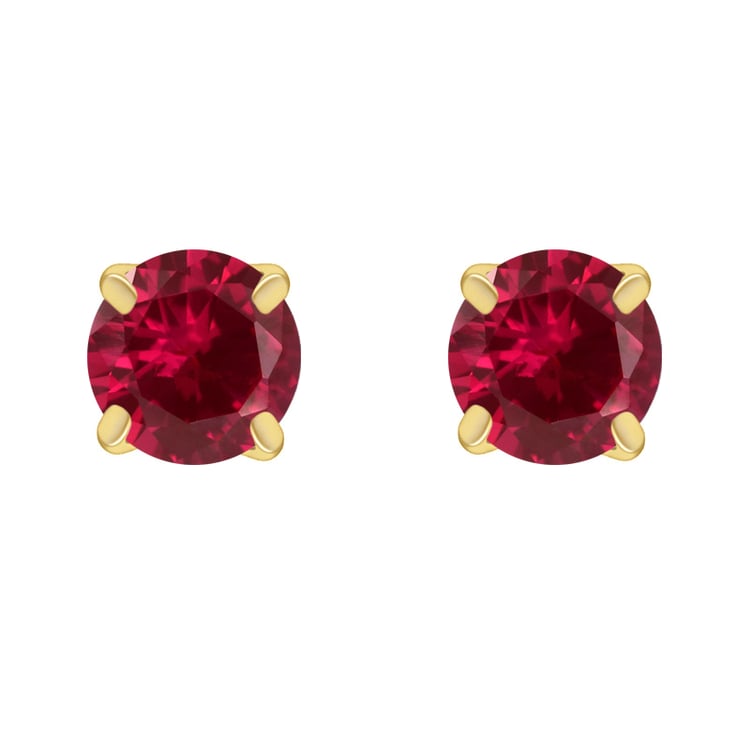 Zlaté náušnice s rubínmi