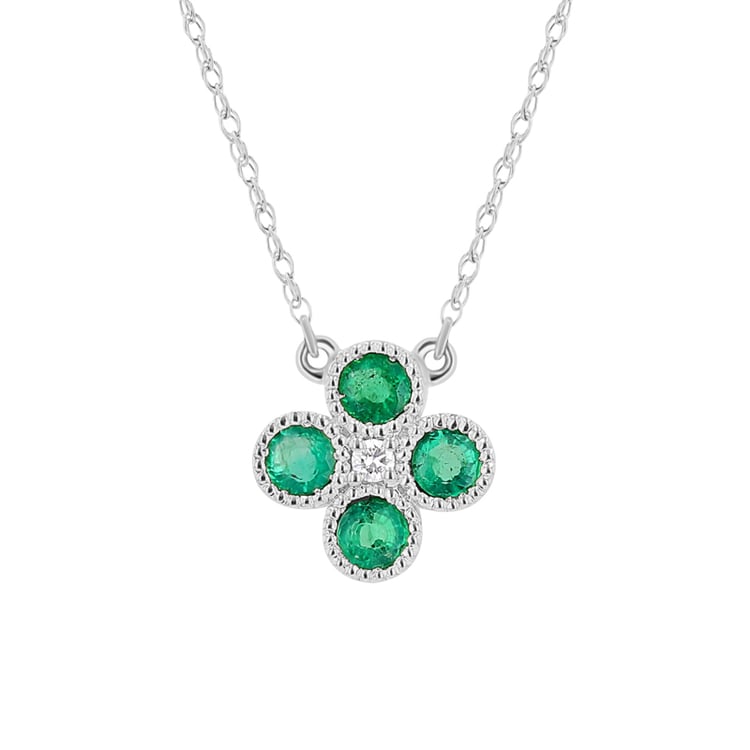 Smaragdový náhrdelník s diamantom Emely 113394