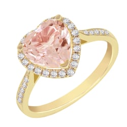 Zlatý prsteň so srdcovým morganitom a diamantmi Maimi