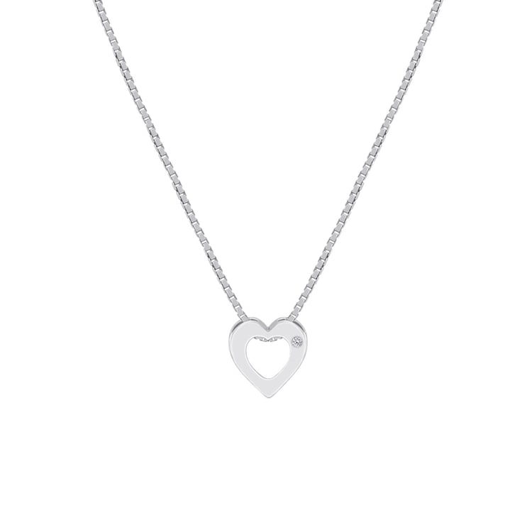 Strieborný prívesok v tvare srdce s diamantom 71831