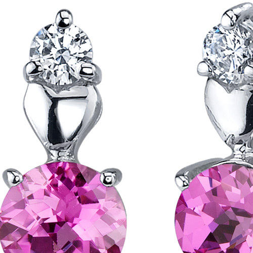Náušnice s ružovými zafírmi zo striebra 3022