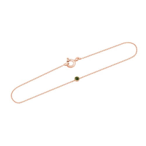 Zlatý minimalistický náramok so zeleným diamantom Lepio