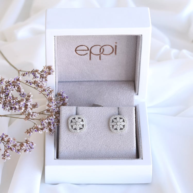 Náušnice s diamantmi z bieleho zlata 81310