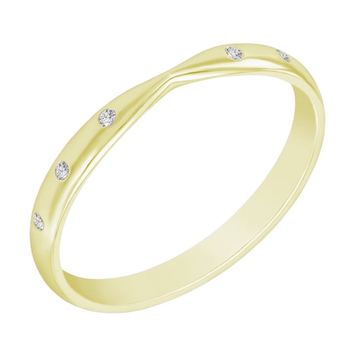 Zlatý minimalistický eternity prsteň s diamantmi Ovone