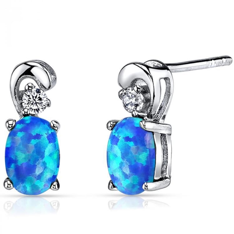 Modré opálové náušnice