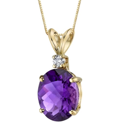 Zlatý prívesok s 2.06ct ametystom a diamantom Rayne