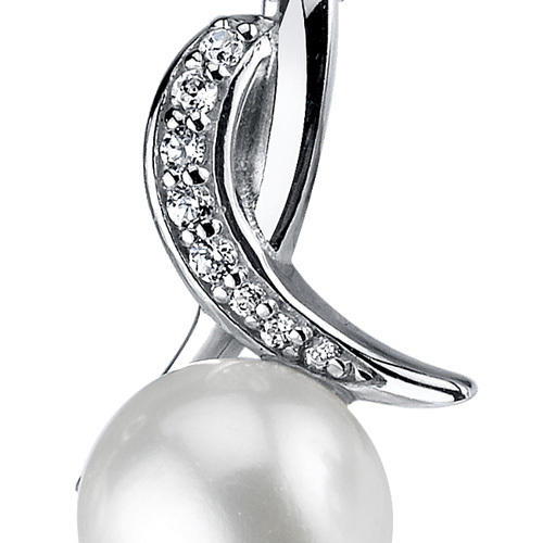 Perlový náhrdelník so zirkónmi strieborný 4191