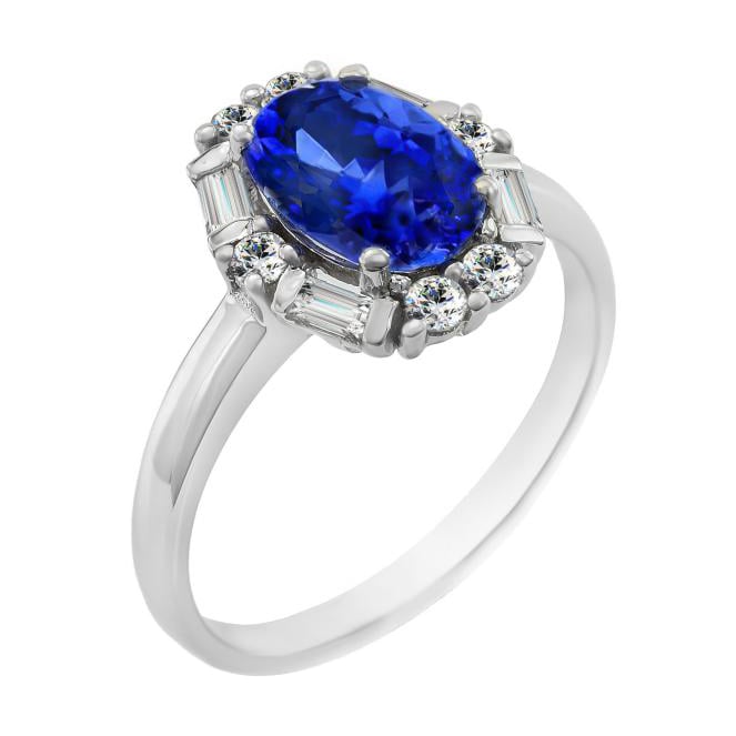 Tanzanitový prsteň s diamantmi