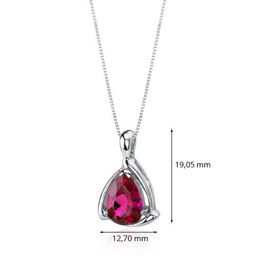 Rubínový strieborný náhrdelník 3492