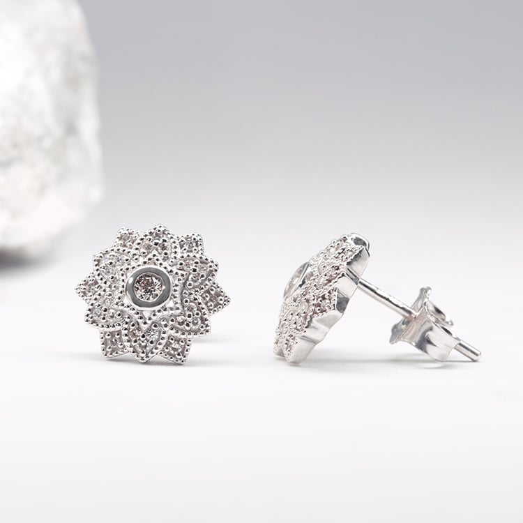 Diamantové náušnice v tvare kvetov Anstey 115825