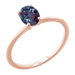 Elegantný zásnubný prsteň s oval lab-grown alexandritom Frost