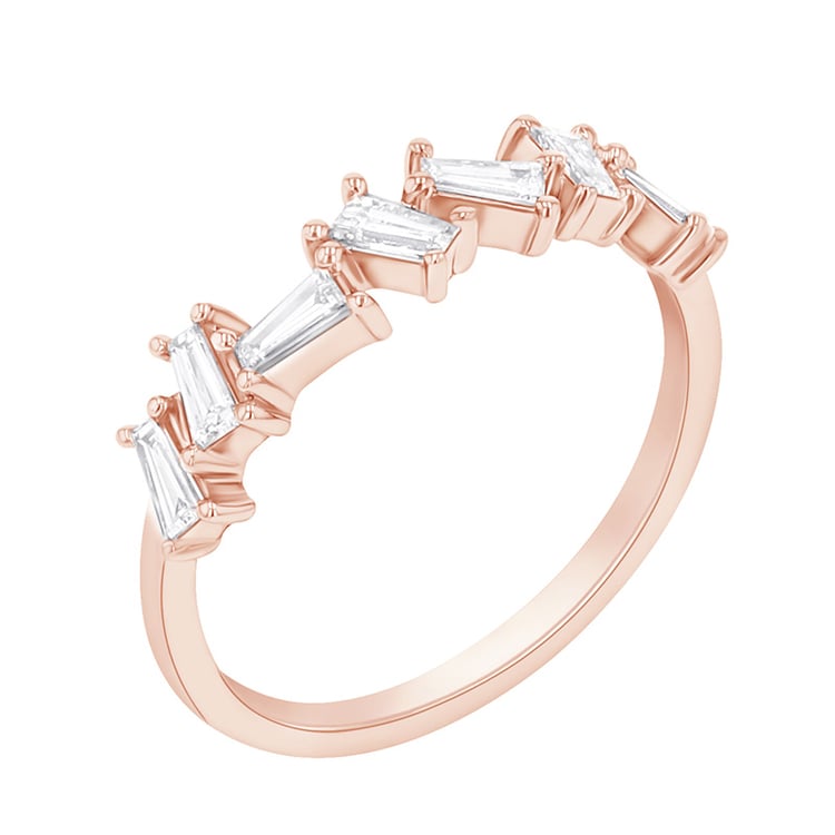 Prsten s baguette diamantmi zo zlata 90089